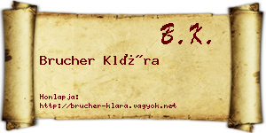 Brucher Klára névjegykártya